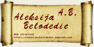 Aleksija Belodedić vizit kartica